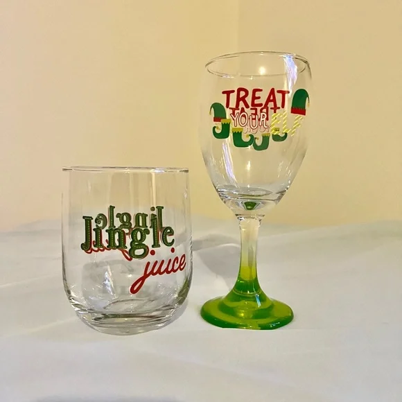 Christmas glass set Wine glass and drinking glass - Picture 1 of 8